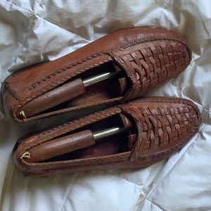 Used,Woven leather Cole Haan shoes. Made in Italy.